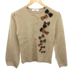ギャラリービスコンティ GALLERY VISCONTI 美品 カーディガン ニット リボン ベージュ 2 約M ■YHS11