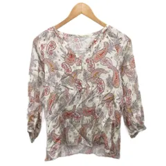 アナイ ANAYI ブラウス 長袖 Vネック 総柄 38 アイボリー マルチカラー 101927-13-100-41-380 ■YHS15