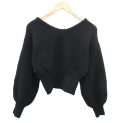 ジルスチュアート JILL STUART ニット セーター 長袖 バルーン袖 黒  ブラック FR