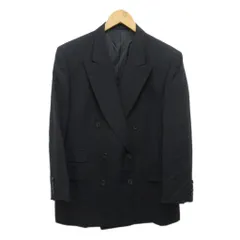 アクアスキュータム AQUASCUTUM テーラードジャケット ブレザー ストライプ  ダブルボタン グレー 約M-L ■YHS12