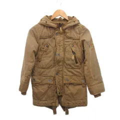 ディーゼル DIESEL ボンバージャケット モッズコート ミリタリー フーディー 茶 ブラウン S ■YHS12