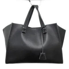 ミラオーウェン Mila Owen ステッチデザイントートバッグ 手提げ フェイクレザー 黒 ブラック