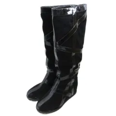 ユナイテッドヌード UNITED NUDE ロング ブーツ スエード スウェード 37 黒 ブラック 