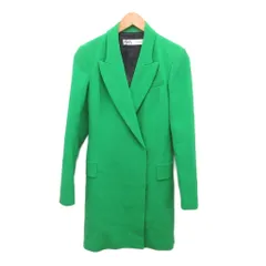 ザラ ZARA 極美品 ダブルブレストブレザースタイルワンピース ジャケット 緑 グリーン S