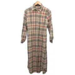 ケイタマルヤマ KEITA MARUYAMA シャツワンピース スカート ロング 長袖 リネン混 チェック ベージュ M