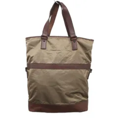 セオリー Theory トートバッグ ナイロン レザー 切替 カーキ 茶 ブラウン