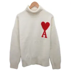 アミ アレクサンドル マテュッシ ami alexandre mattiussi ニット セーター タートルネック ハイネック ロゴ ウール S アイボリー BFUKS402