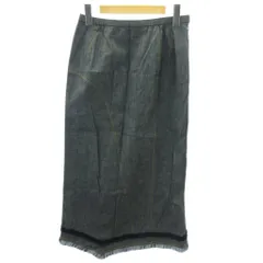 レリアン Leilian ラップスカート フリル ロング丈 11 黒 ブラック 1126 ■YHS8