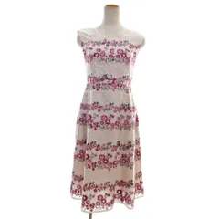 トッカ TOCCA タグ付き 20SS 花柄 刺繍 ワンピース ノースリーブ 膝丈 洗える 0 白 1120 IBO84