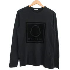 モンクレール MONCLER 21AW MAGLIA T-SHIRT マグリア L/S Tシャツ ロゴ フロッキープリント 長袖 G20918D00002 国内正規 黒 ブラック S ■MNK2