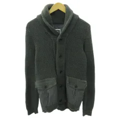 ジースターロウ G-Star RAW ニット カーディガン ハイゲージ バイカラー 長袖 M グレー 1022 ■YHS8