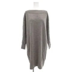 23区 オンワード樫山 美品 ニットチュニック ボートネック ウール 38 グレー /YJ ■YHS12