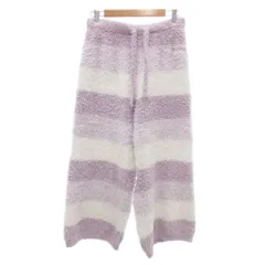 ジェラートピケ gelato pique ルームウェア パンツ F 白 ホワイト 紫 パープル ボーダー柄 /NL ■YHS9