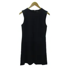 セオリー Theory ワンピース チェック柄 ノースリーブ ひざ丈 0 黒 ブラック 1229 ■YHS9