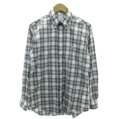 ブルックスブラザーズ BROOKS BROTHERS ボタンダウンシャツ チェック ロゴ 長袖 M マルチカラー