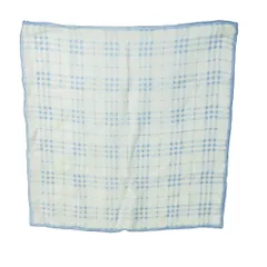 バーバリー BURBERRY シルク チェック スカーフ ストール 青 ブルー