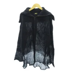 ディーゼル DIESEL 美品 ニット カーディガン ジップアップ フード モヘヤ 長袖 黒 ブラック 1116