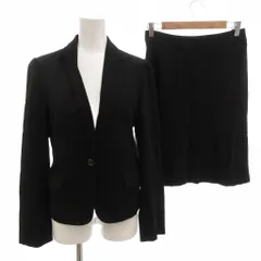 アンタイトル UNTITLED スーツ セットアップ ジャケット スカート ひざ丈 2 黒 ブラック /FF ■YHS13