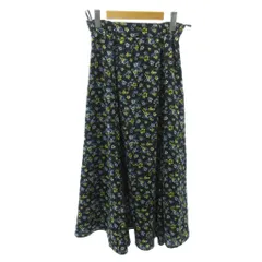 ジャスグリッティー JUSGLITTY タグ付き フレア スカート 花柄 ロング丈 2 黒 ブラック 1222 ■YHS9