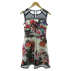 ナネットレポー nanette lepore タグ付き ワンピース 花柄 ノースリーブ ひざ丈 2 マルチカラー 1222 ■YHS9