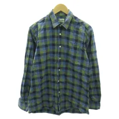 ギットマン ブラザーズ GITMAN BROS. シャツ ブロックチェック コットン 長袖 M 緑 青 グリーン ブルー 1210