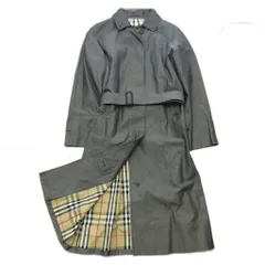 バーバリー ロンドン BURBERRY LONDON 美品 ステンカラ―コート ジャケット 裏地ノバチェック グレー 9 約M