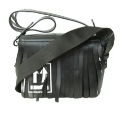 オフホワイト OFF WHITE 2013 2way ショルダーバッグ ハンド フリンジ プリント レザー 黒 ブラック 1227