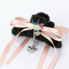 ウサハナ ヘアクリップ ブラック ハロウィーン 悪魔 ヘアピン