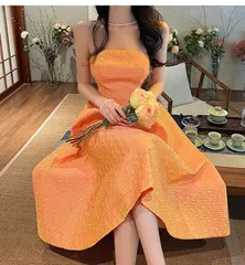 カラードレス パーティードレス チューブトップ ワンピース 素敵