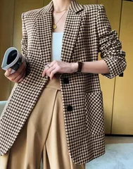 コート レトロ テーラード 送料込 千鳥格子柄 ジャケット