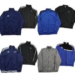 古着卸 まとめ売り アディダス トラックジャケット 8枚セット (メンズ L ) ジャージ カレッジ風 マルチカラー 中古 古着 ND7028