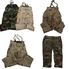 古着卸 まとめ売り 米軍実物 ケミカルプロテクティブパンツ ミリタリー 5枚セット (メンズ L /XL /2XL ) デザートカモ 中古 古着 ND7411