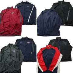 古着卸 まとめ売り ナイキ トラックジャケット 8枚セット (メンズ XL /2XL ) ジャージ マルチカラー スウォッシュ 中古 古着 ND6850