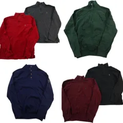 古着卸 まとめ売り ラルフローレン セーター 6枚セット (メンズ S ) ハーフジップ ワンポイント ハーフボタン ニット 中古 古着 ND6819