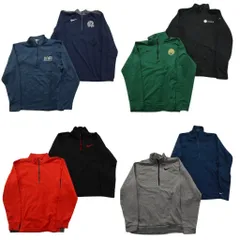 古着卸 まとめ売り ナイキ ハーフジップ ジャージ 8枚セット (メンズ XS /S ) スウォッシュ ワンポイント スタンドカラー 中古 古着 ND6950