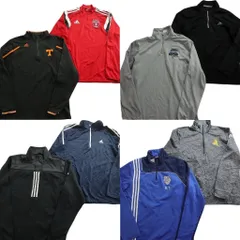 古着卸 まとめ売り アディダス ハーフジップジャージ 8枚セット (メンズ L ) バイカラー ワンポイント 中古 古着 ND6883