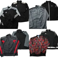 古着卸 まとめ売り アディダス トラックジャケット 8枚セット (メンズ XL ) トレフォイル ブルゾン 総柄 中古 古着 ND6999