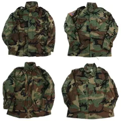 古着卸 まとめ売り 米軍実物 M-65 フィールドジャケット 3rd ミリタリー 4枚セット (メンズ Ｍ ) ウッドランドカモ 中古 古着 ND7345