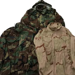古着卸 まとめ売り 米軍実物 M-65 4th ミリタリー 3枚セット (メンズ S /M ) デザートカモ AIR FORCE 中古 古着 ND7396
