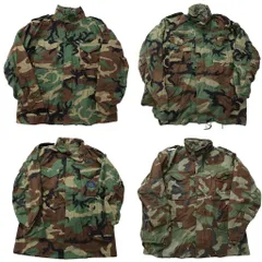 古着卸 まとめ売り 米軍実物 M-65 4th ミリタリー 4枚セット (メンズ L /XL ) ウッドランド ワッペン ARMY 中古 古着 ND7393