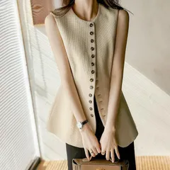 ジャケット ノーカラー ジレベスト ロングベスト デザインジレ