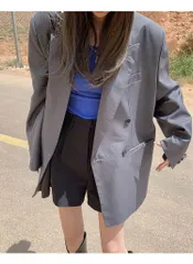 ジャケット モード グレー 抜け感 リュクス 長袖