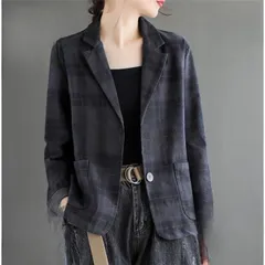 テーラードジャケット レディース ジャケット チェック柄 春服 通勤 スーツジャケット カジュアルスーツ