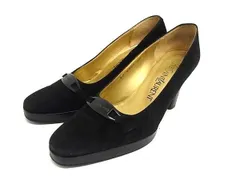 YVESSAINTLAURENT イヴサンローラン スエード ヒール パンプス パンプス サイズ 35(約22.0cm) 靴 シューズ ブラック系 DK6905