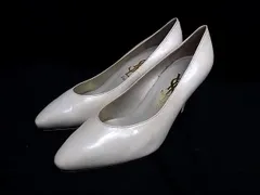 YVESSAINTLAURENT イヴサンローラン レザー ヒール パンプス サイズ 35 (約22cm) 靴 シューズ レディース アイボリー系 DL9272