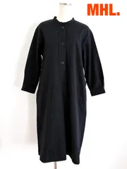 MHL.　エムエイチエル　COTTON WOOL TWILL 定価38,500円　コットンウールツイルワンピース　Sサイズ　ブラック　シンプル　大人　美品　送料込み　6462769