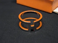 ■新品■未使用■ HERMES エルメス Hアンロン スカーフリング スカーフ留め アクセサリー レディース シルバー系 FV5298