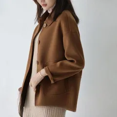 ステンカラーコート レディース ショートコート 秋冬 ジャケット キレイめ テーラード アウター チェスターコート ステンカラージャケット