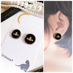 人気★ 惑星 プラネット ピアス イヤリング ラウンド ゴールド NANA