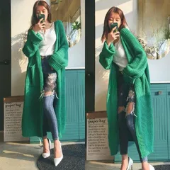 トップス カーディガン レディース 長袖 ロング ブラック アプリコット グレー ピンク グリーン ブラウン